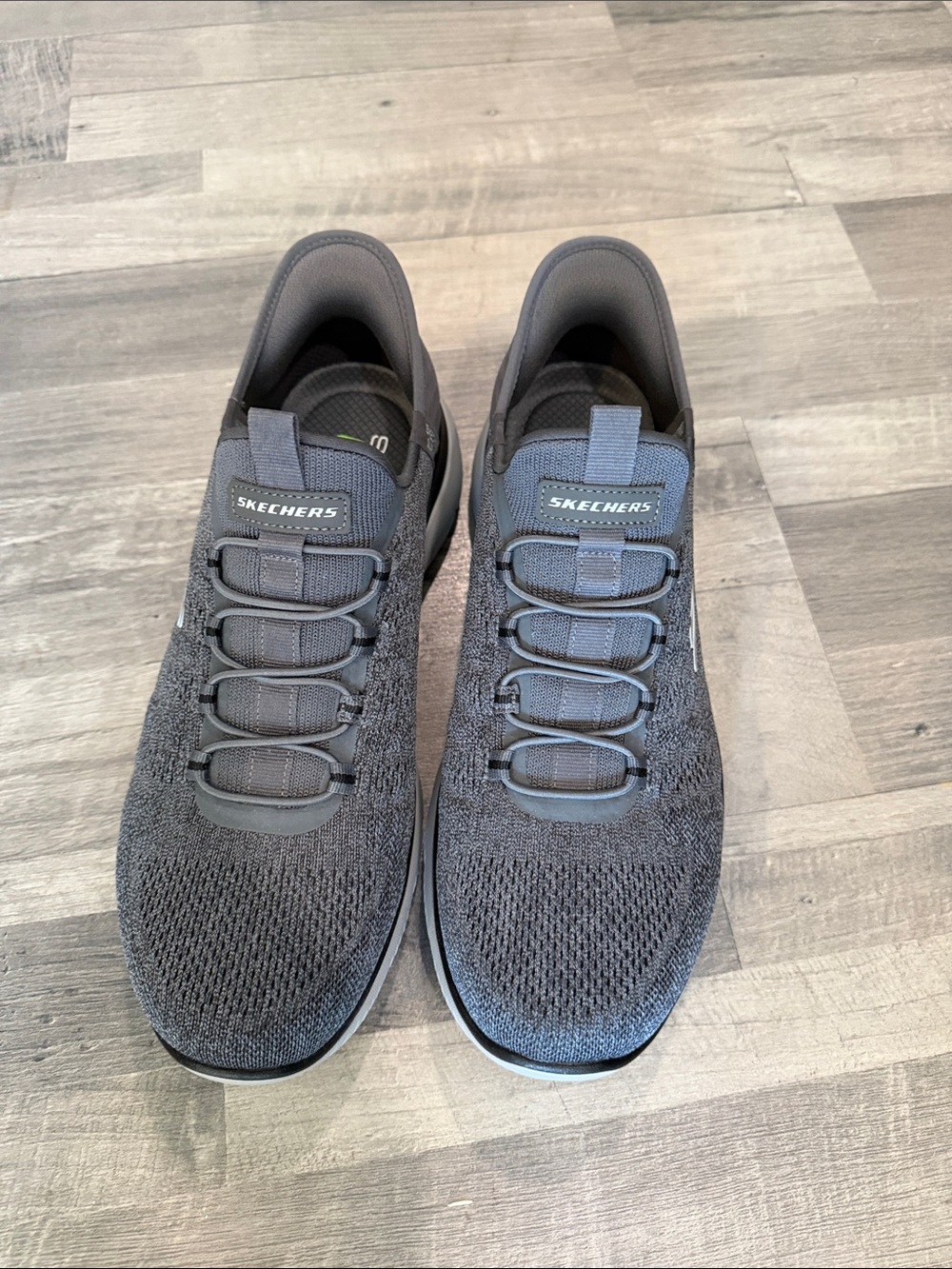 Skechers Men's Dark Gray Slip-On Knit Sneakers